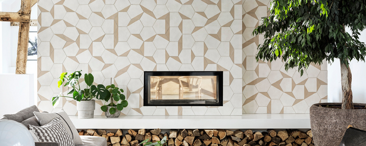Patterned Fireplace Tiles