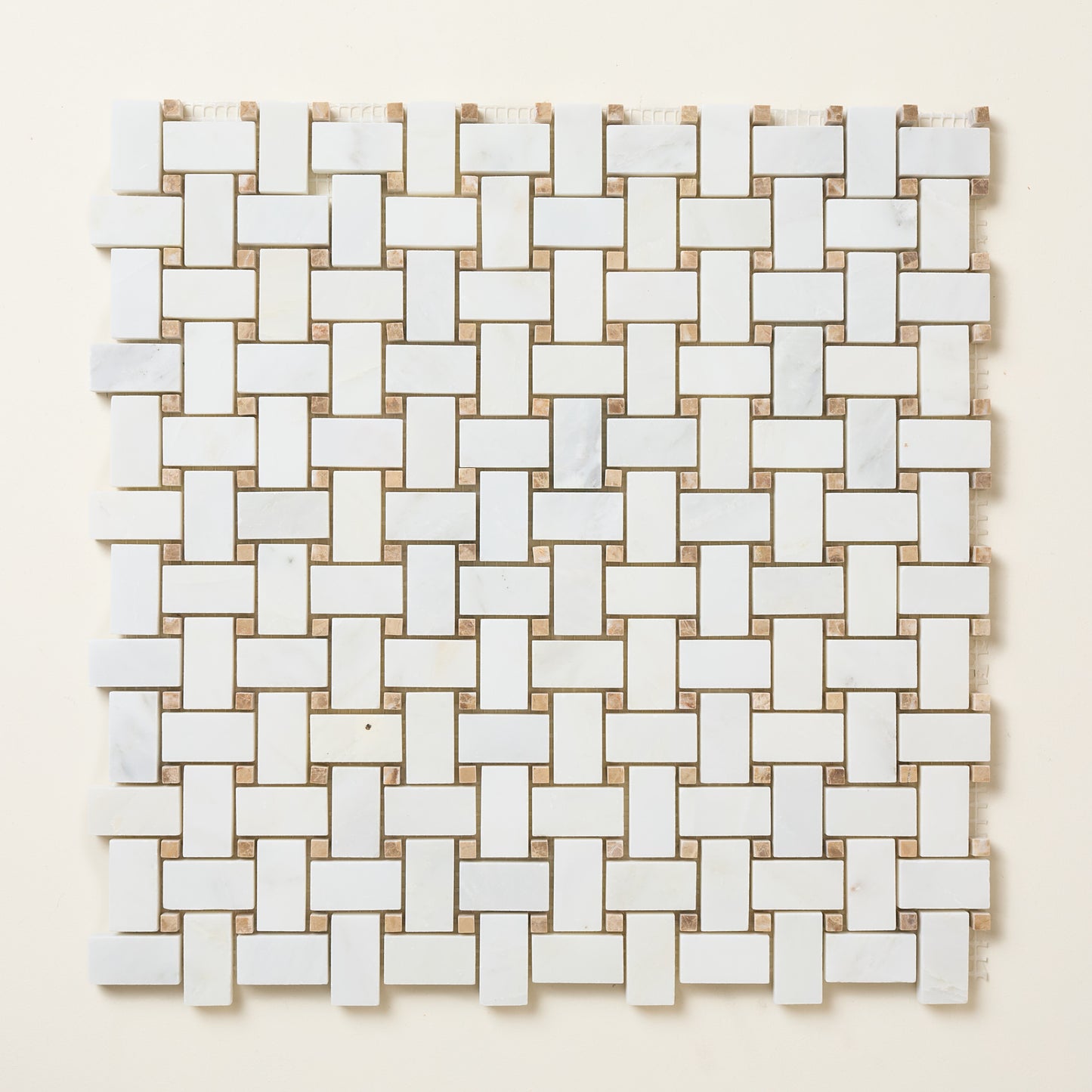 Hampton Sand and White Basketweave Marble