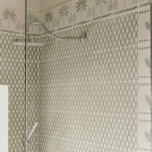 Green Lattice Porcelain Tile
