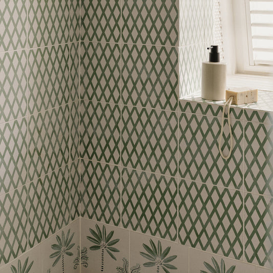 Green Lattice Cement Tile