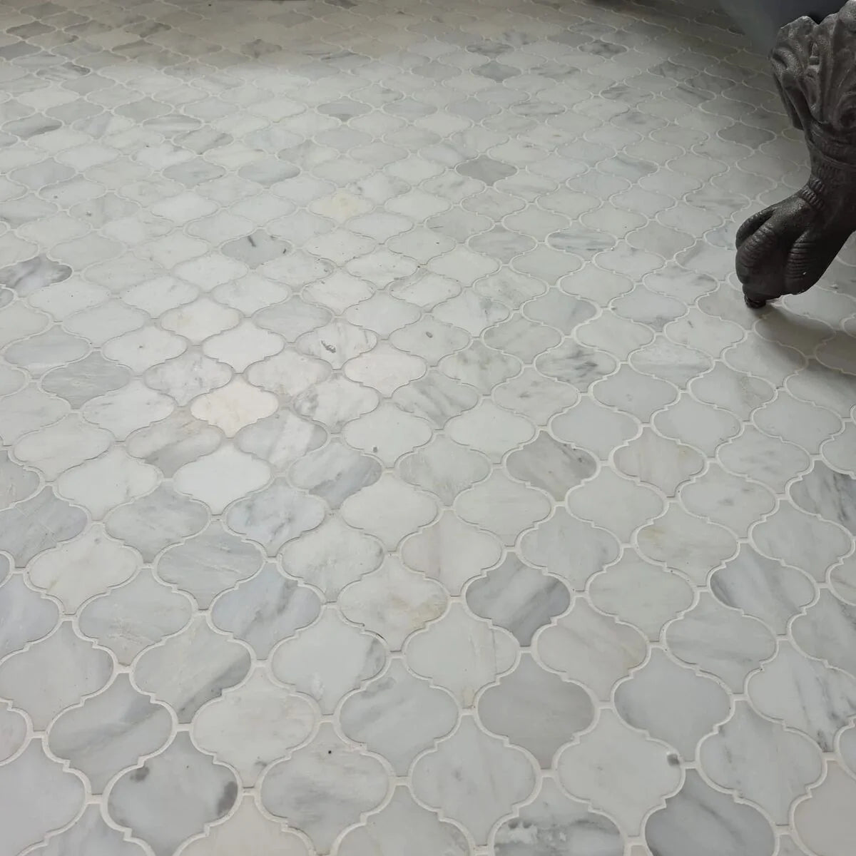 Hampton Arabesque White Mosaic Marble