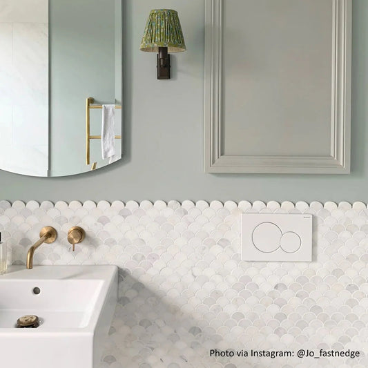 Hampton Scallop White Mosaic Marble