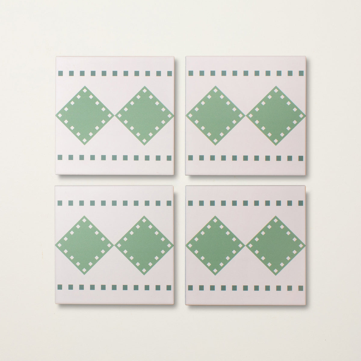 Green Diamond Border Porcelain Tile