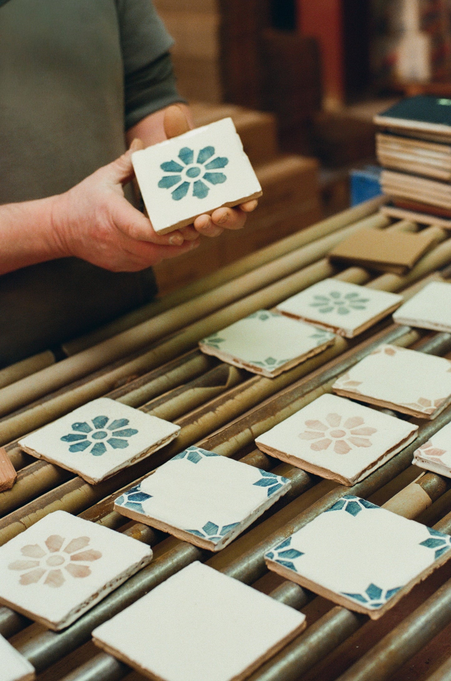 Rediscovered Navy Petalo Glazed Tile