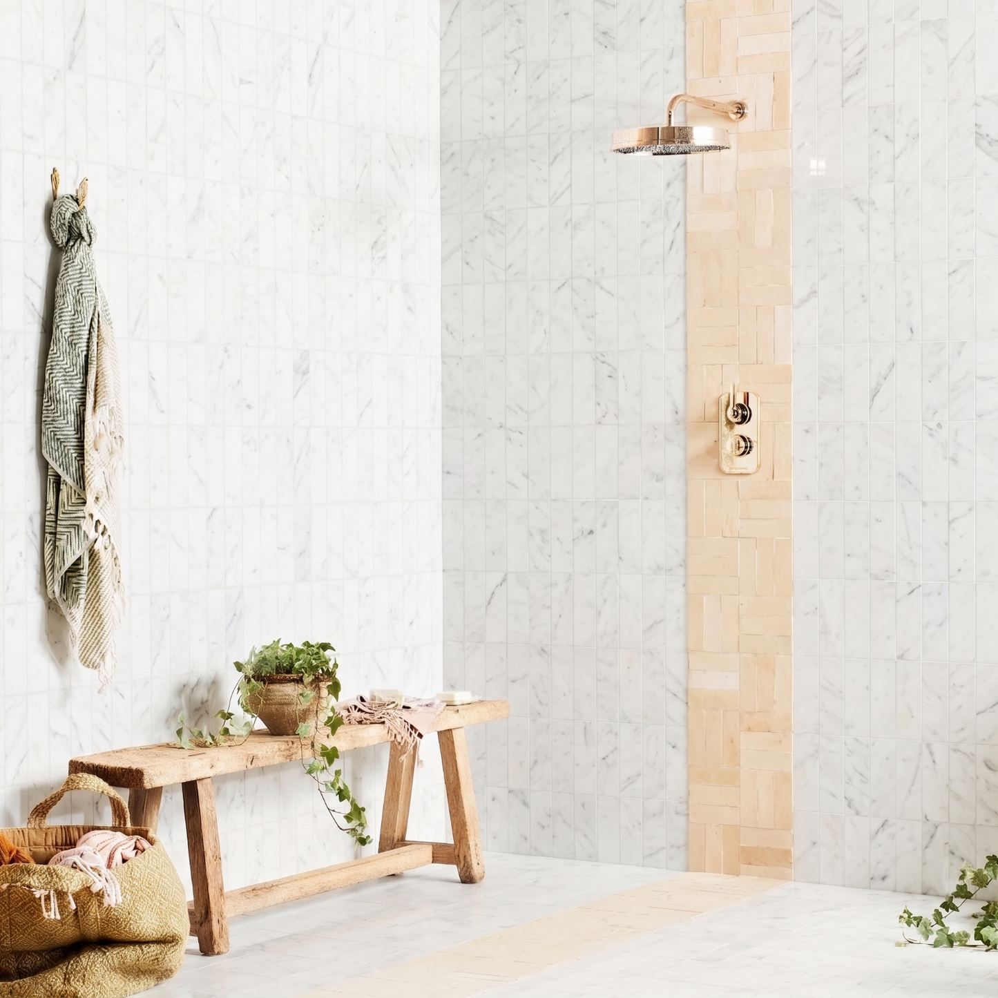 Margarita Herringbone Honed Marble