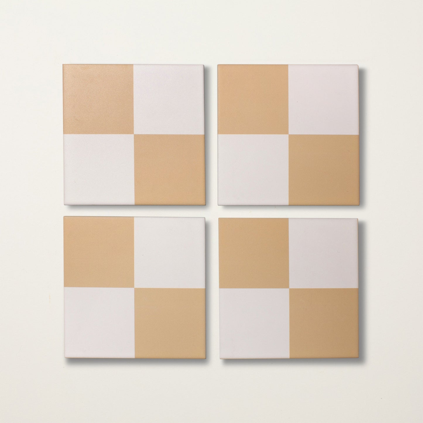 Grubby Yellow Chequerboard Porcelain Tile