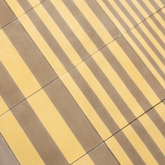 Grubby Yellow Midi Stripe Cement Tile