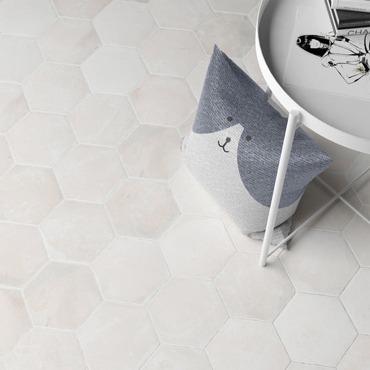 White Terracotta Remastered Hexagonal