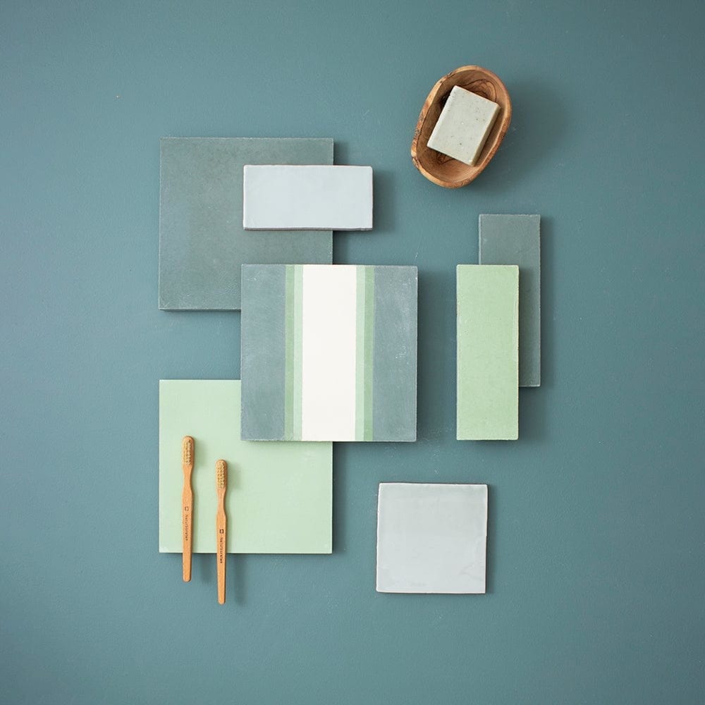 #21 Pistachio™ Herringbone Tile Tiles - Handmade