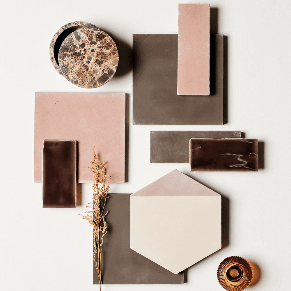 #36 Purple Brown™ Herringbone Tile (MA) Tiles - Handmade