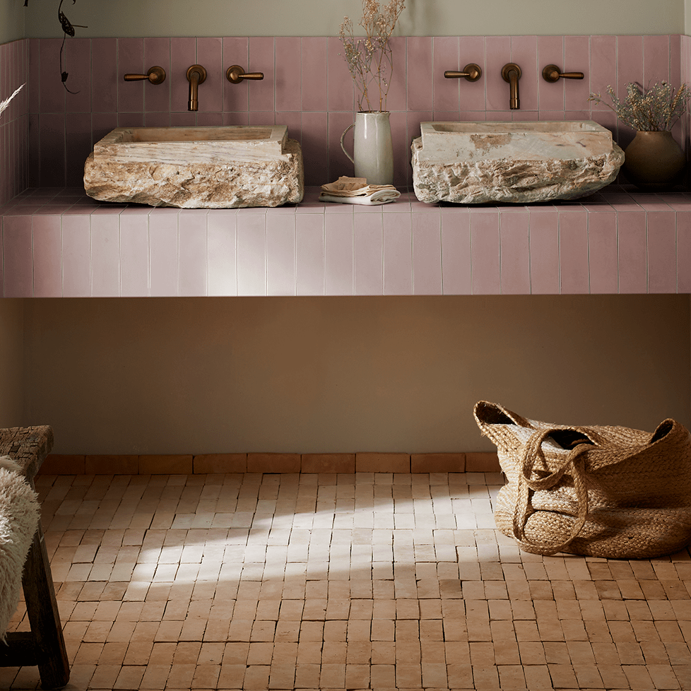 Pig's Ear Herringbone Cement Tile