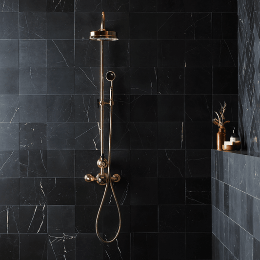 Black Veined Honed Marble Tiles – Marble