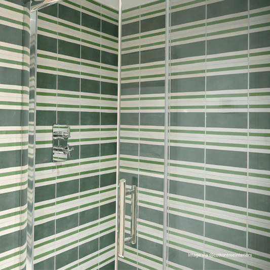 Green Pesadilla Tile Tiles - Handmade