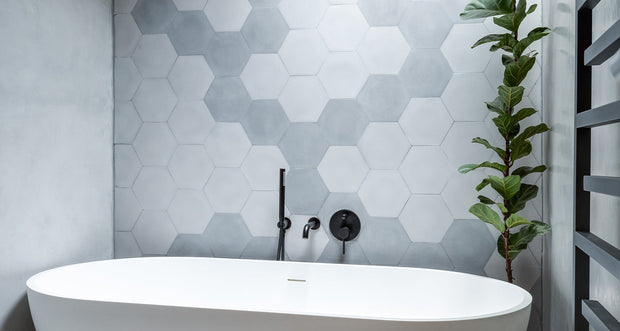 Hexagonal Plain Cement Tiles