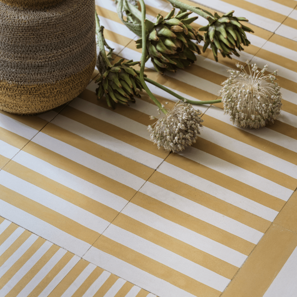 Squeezed Skinny Stripe Cement Tile