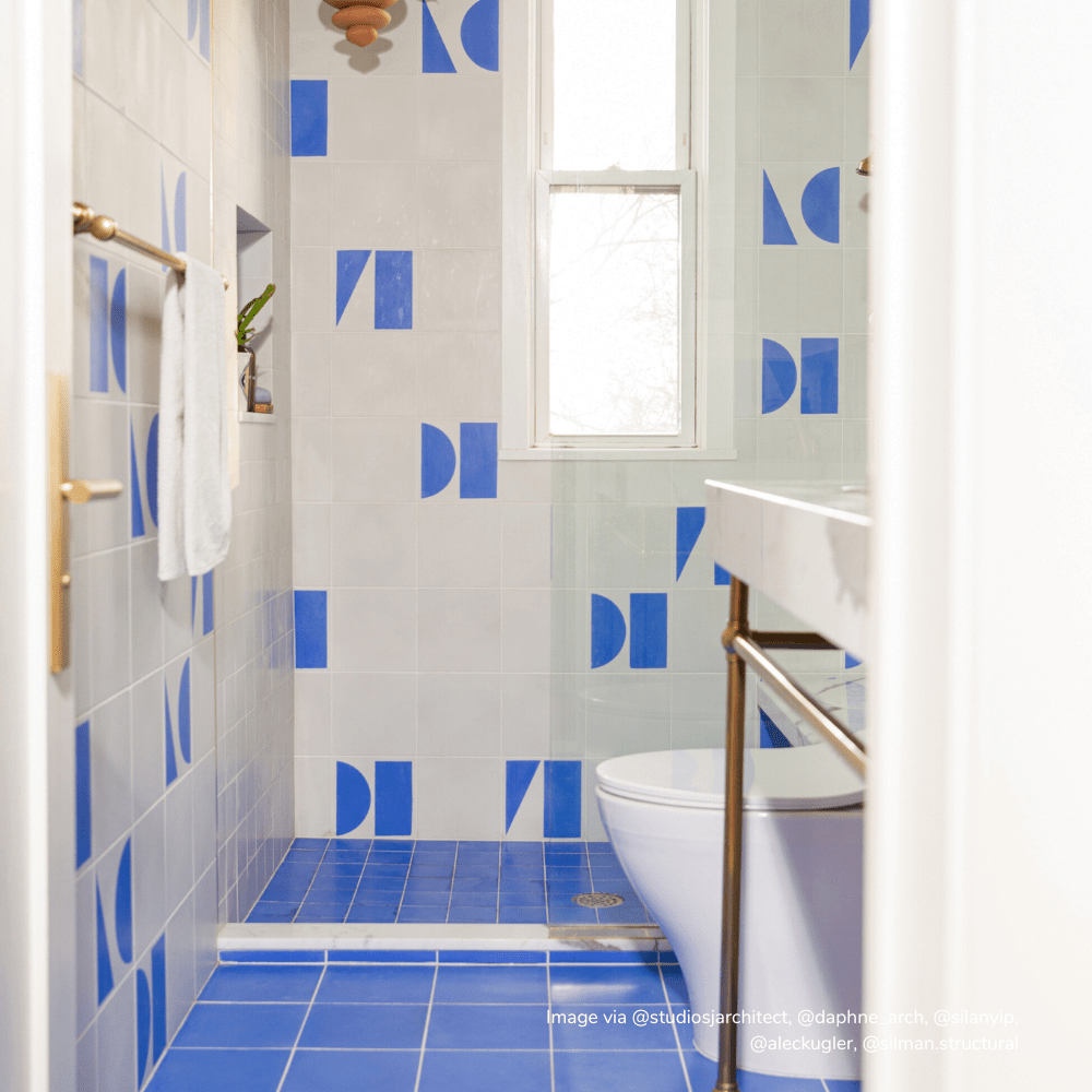 Minster Light Blue Square Cement Tile