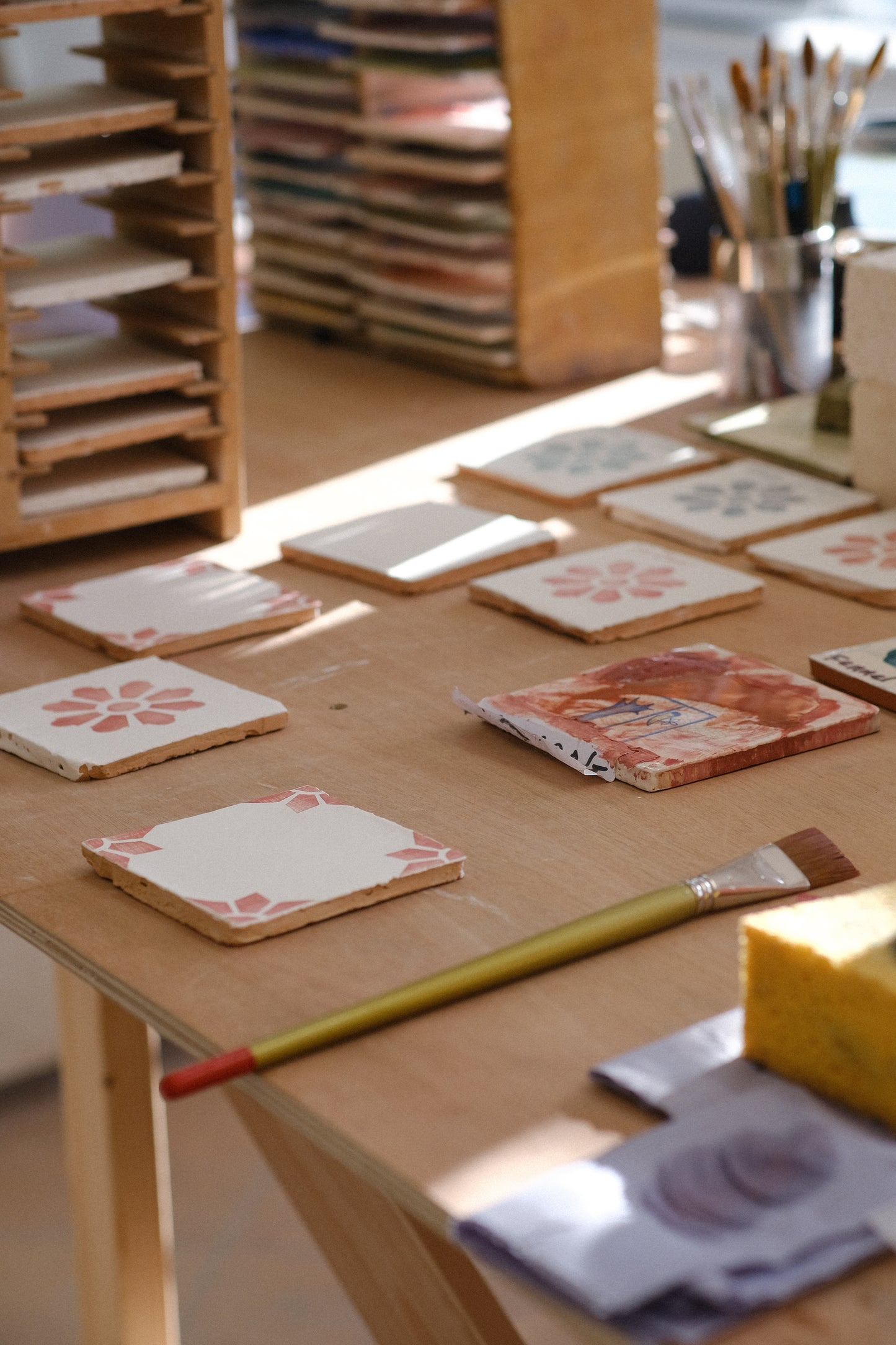 Rediscovered Crimson Petalo Glazed Tile