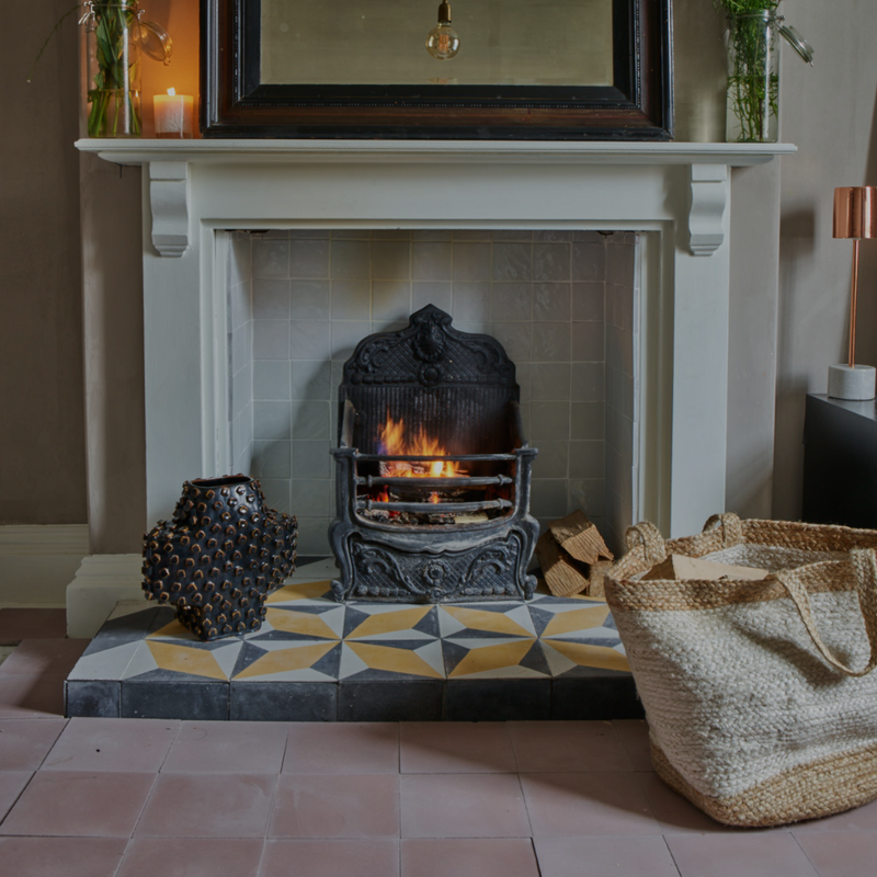 Hearth tiles top