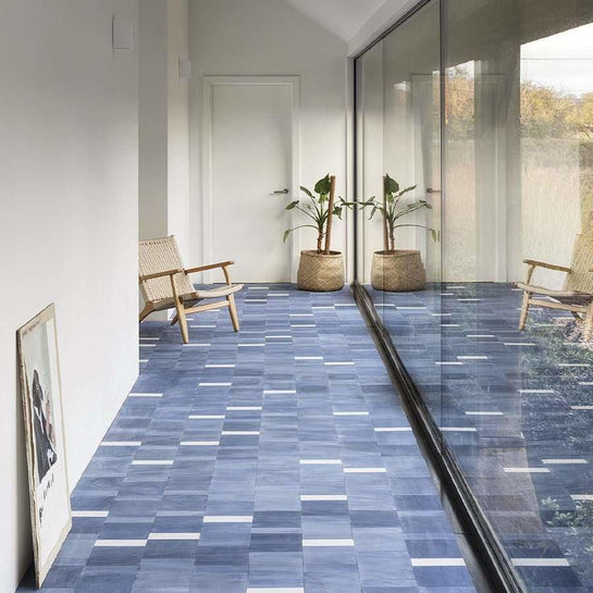 Plain Navy Blue Tile Tiles - Handmade