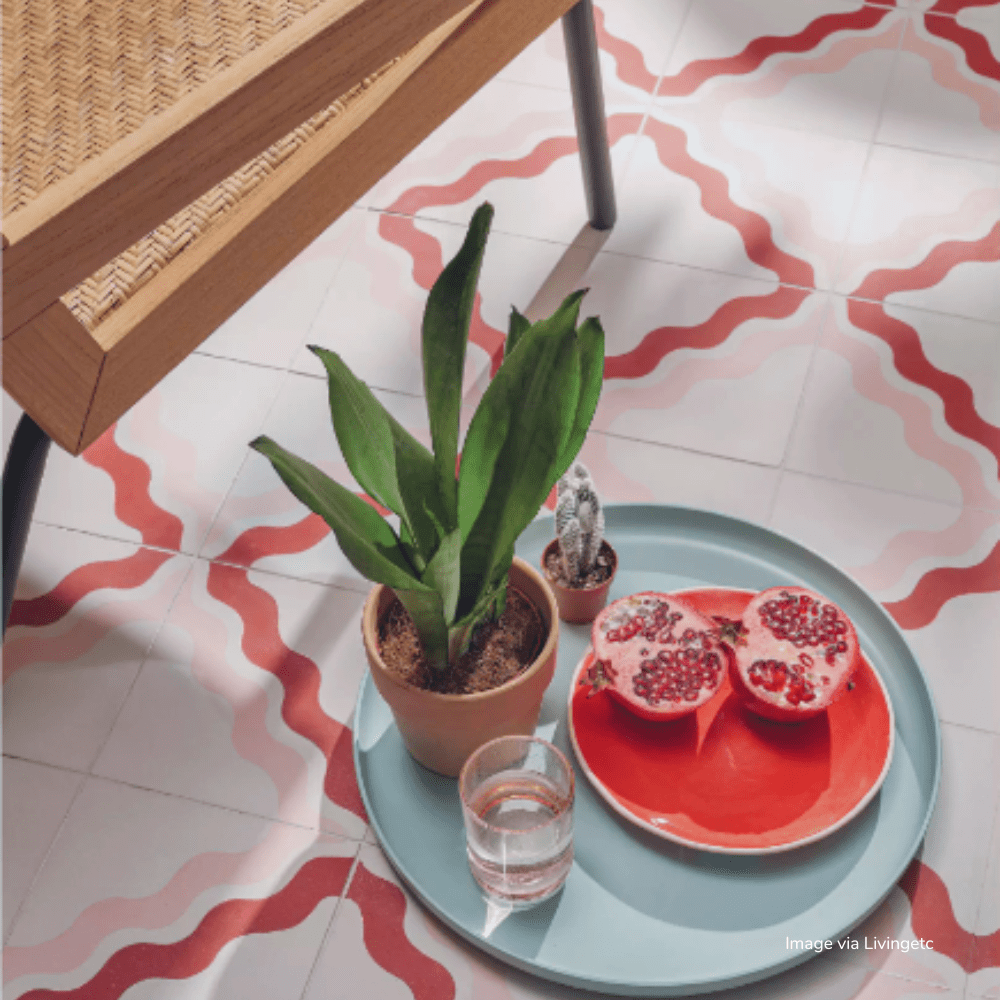 Ric Rac Bubblegum Two Cement Tile
