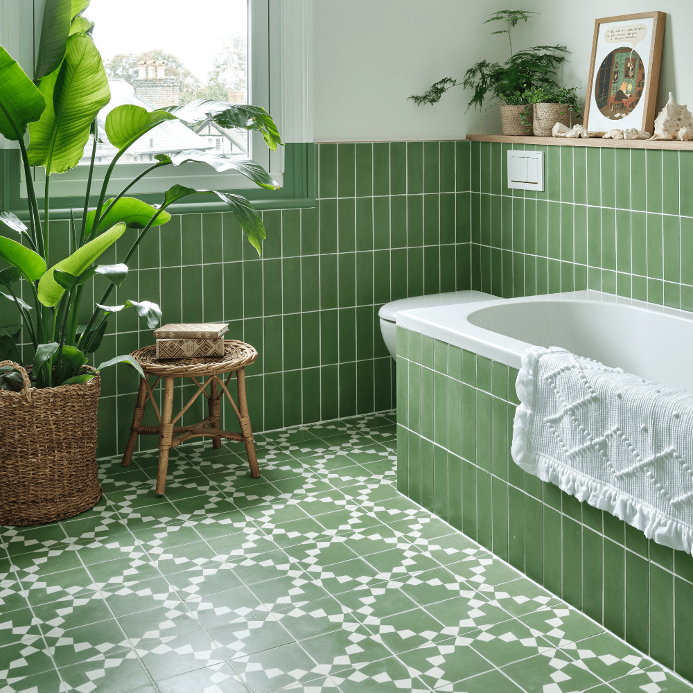 Ribbit Herringbone Cement Tile
