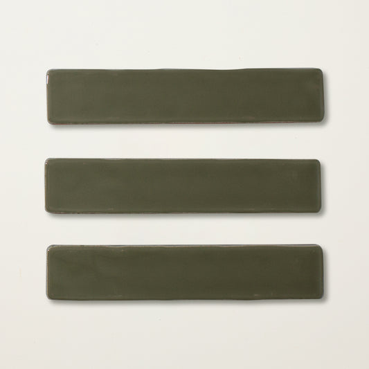 Mulch Green Glazed Skinny Metro Tile