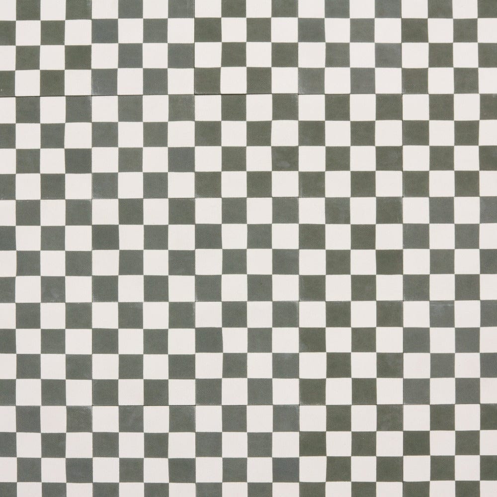 Mini Chequerboard Mulch Cement Tile