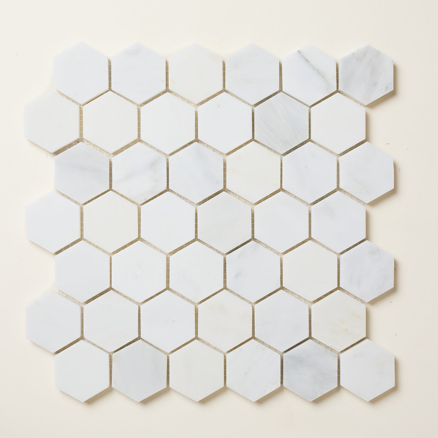 Hampton Large Hexagon White Marble