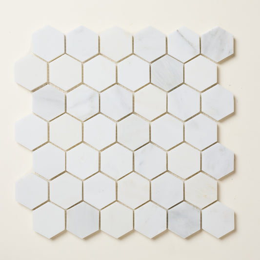 Hampton Large Hexagon White Marble