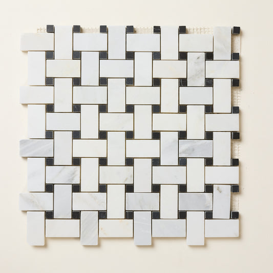 Hampton Black and White Basketweave