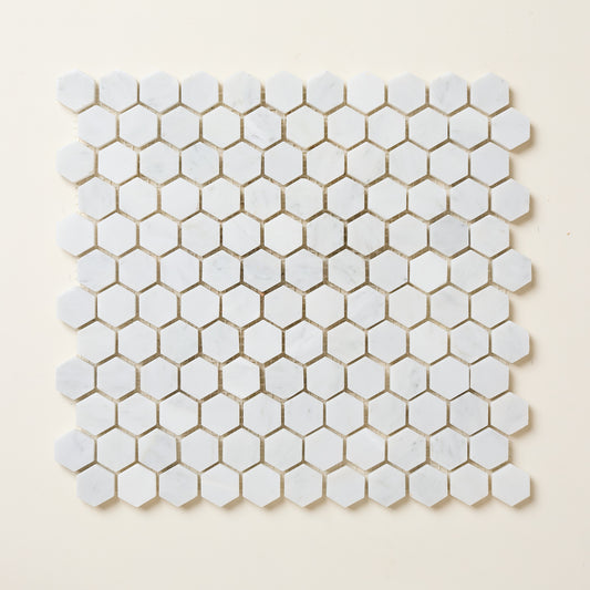 Hampton Small Hexagon White Marble