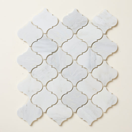Hampton Arabesque White Mosaic Marble