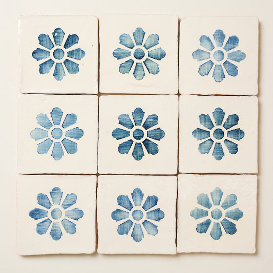 Rediscovered Navy Clavel Glazed Tile