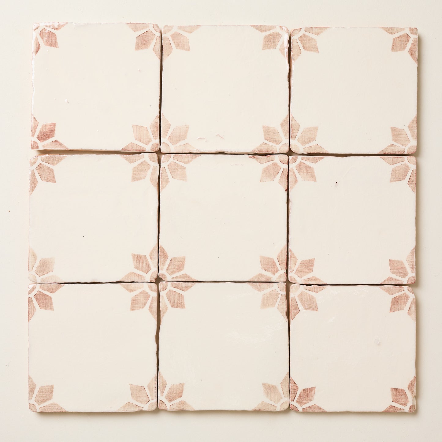 Rediscovered Crimson Petalo Glazed Tile