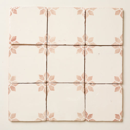 Rediscovered Crimson Petalo Glazed Tile