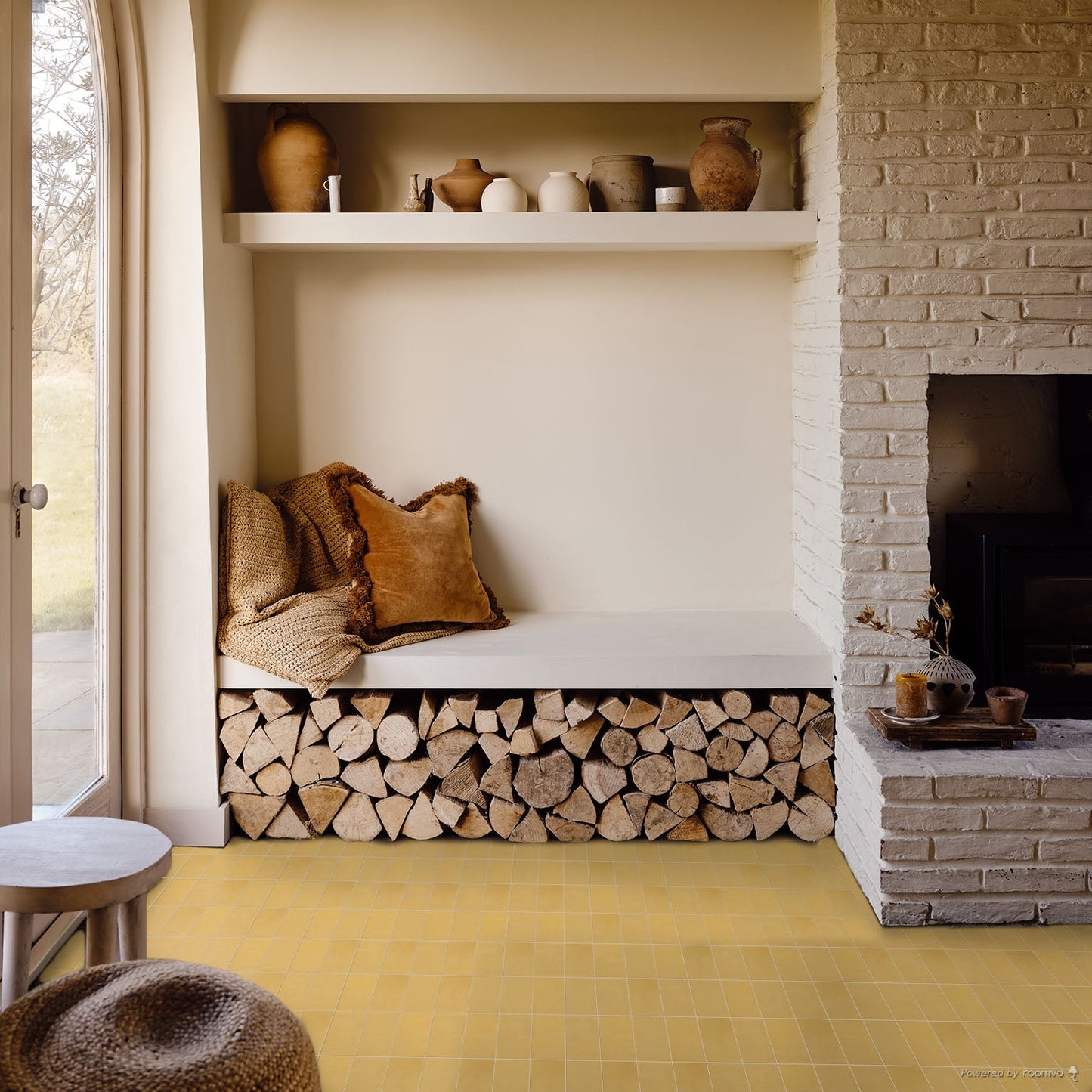 Rubber Duck Herringbone Cement Tile
