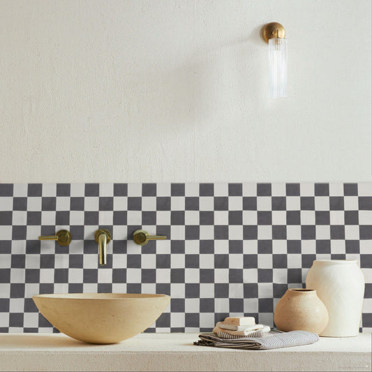 Mini Chequerboard Cement Tile