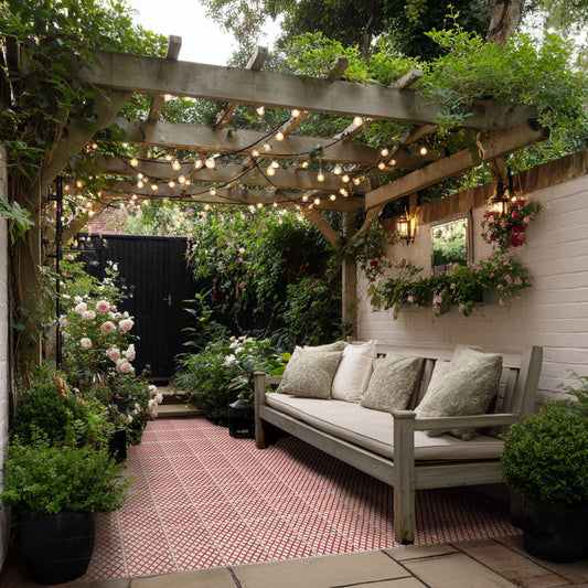 Red Lattice Cement Tile