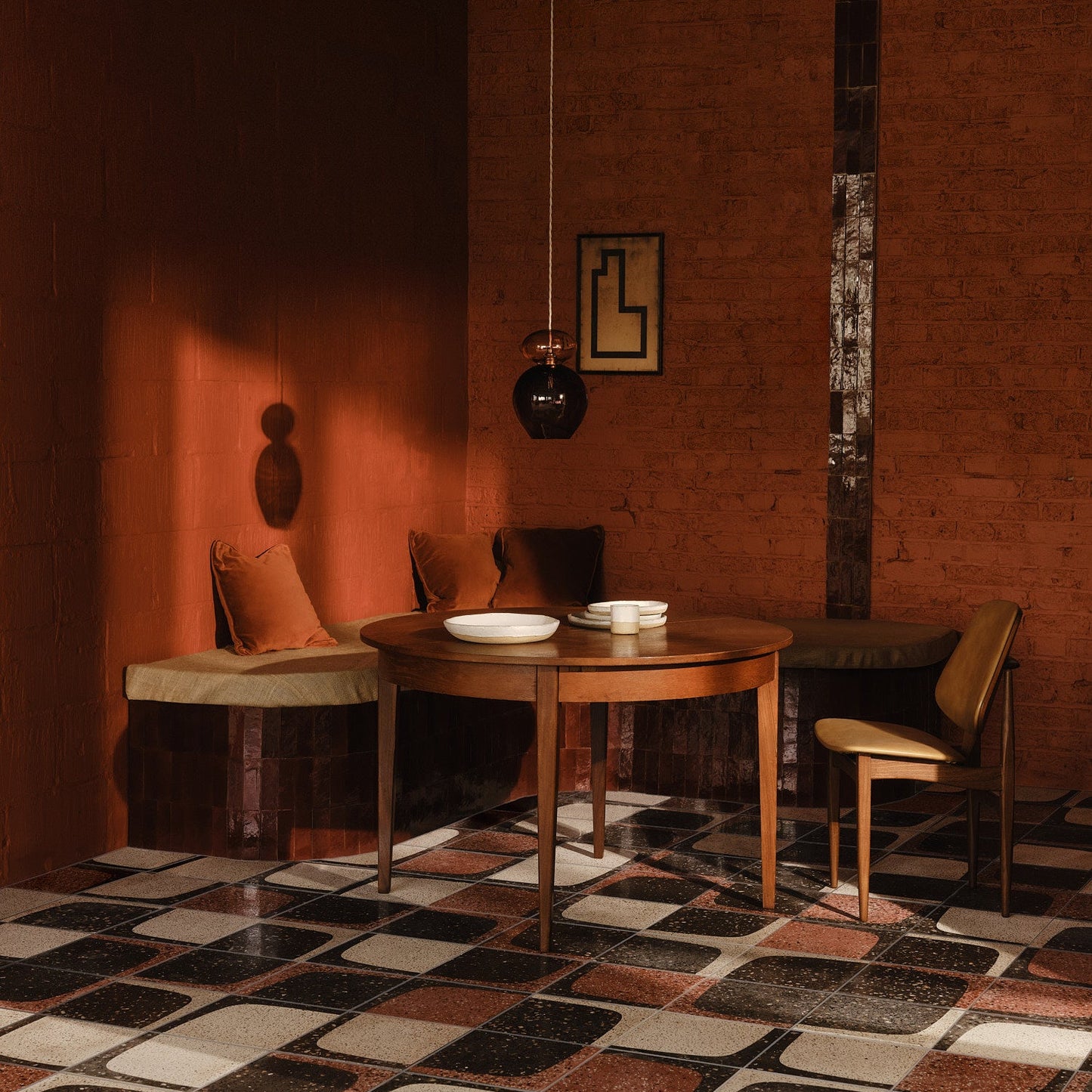 Squarish on Four Terrazzo Reverse Raspberry Ripple
