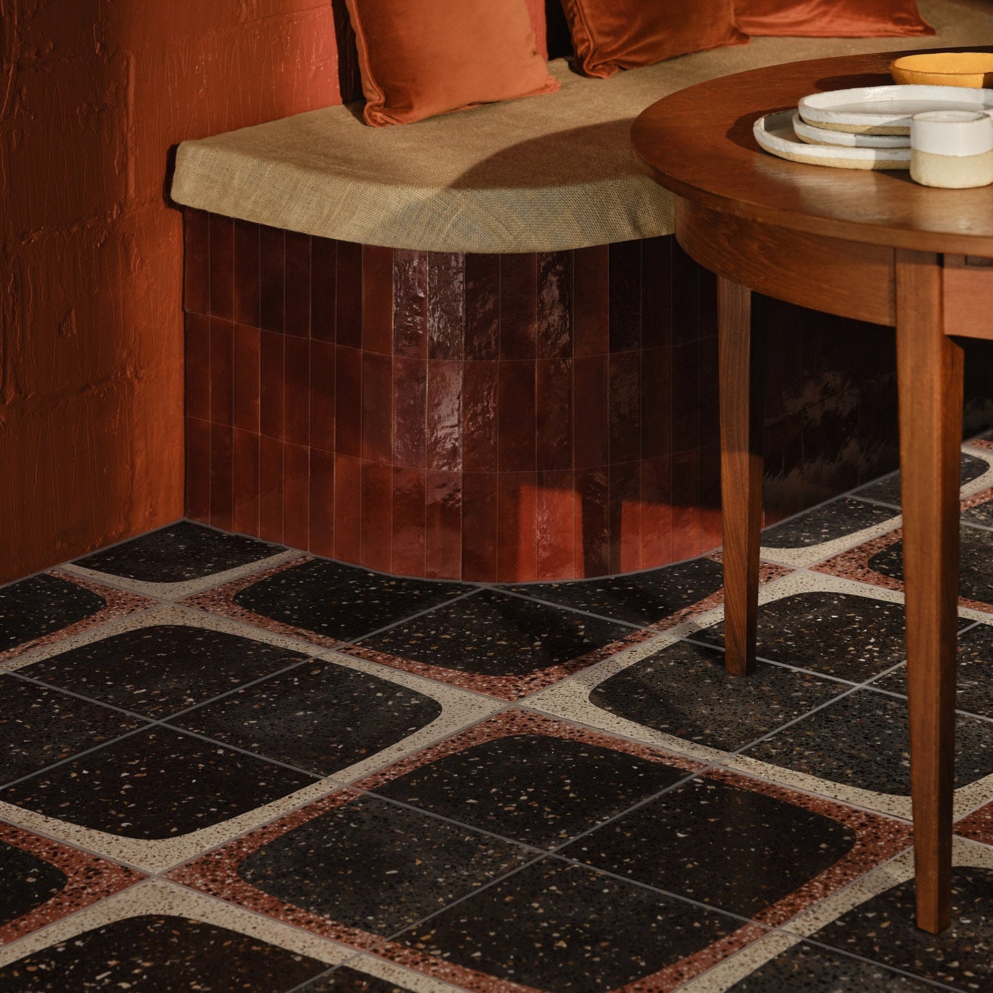 Squarish on Four Terrazzo Reverse Raspberry Ripple