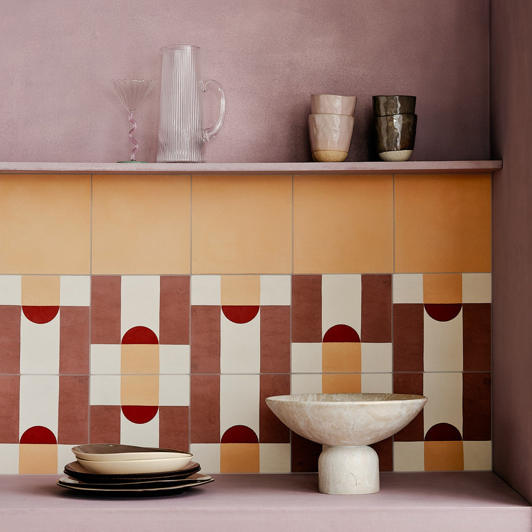 Dulce Arch Rhubarb Cement Tile - End of Line
