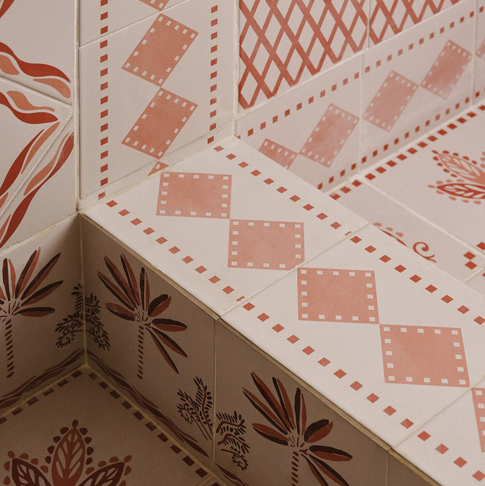 Pink Lattice Porcelain Tile