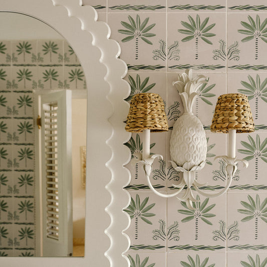 Green Palm Corner Porcelain Tile