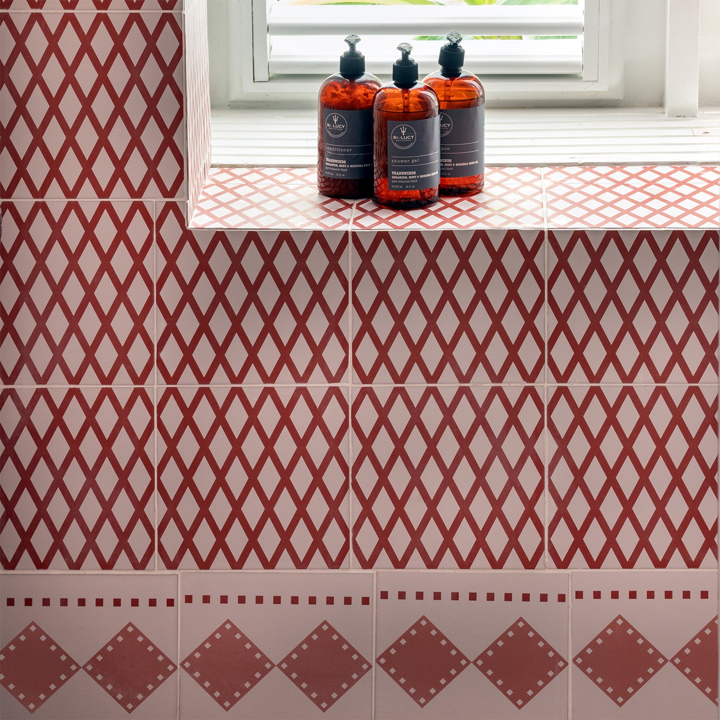 Pink Lattice Porcelain Tile