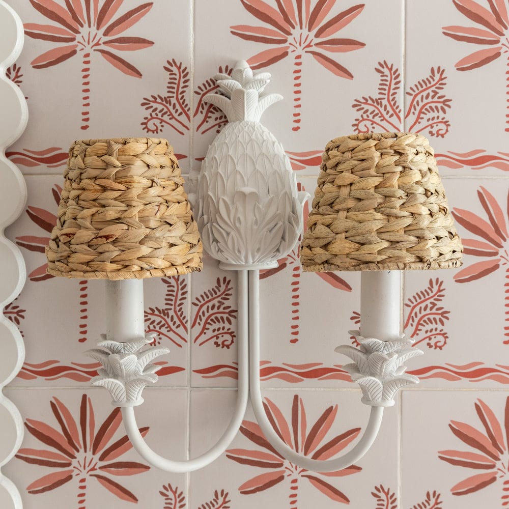 Pink Palm Border Porcelain Tile