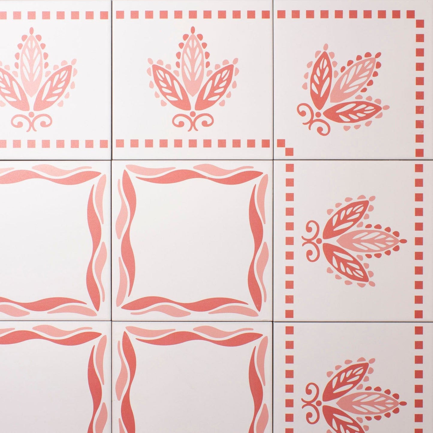 Pink Urn Border Porcelain Tile