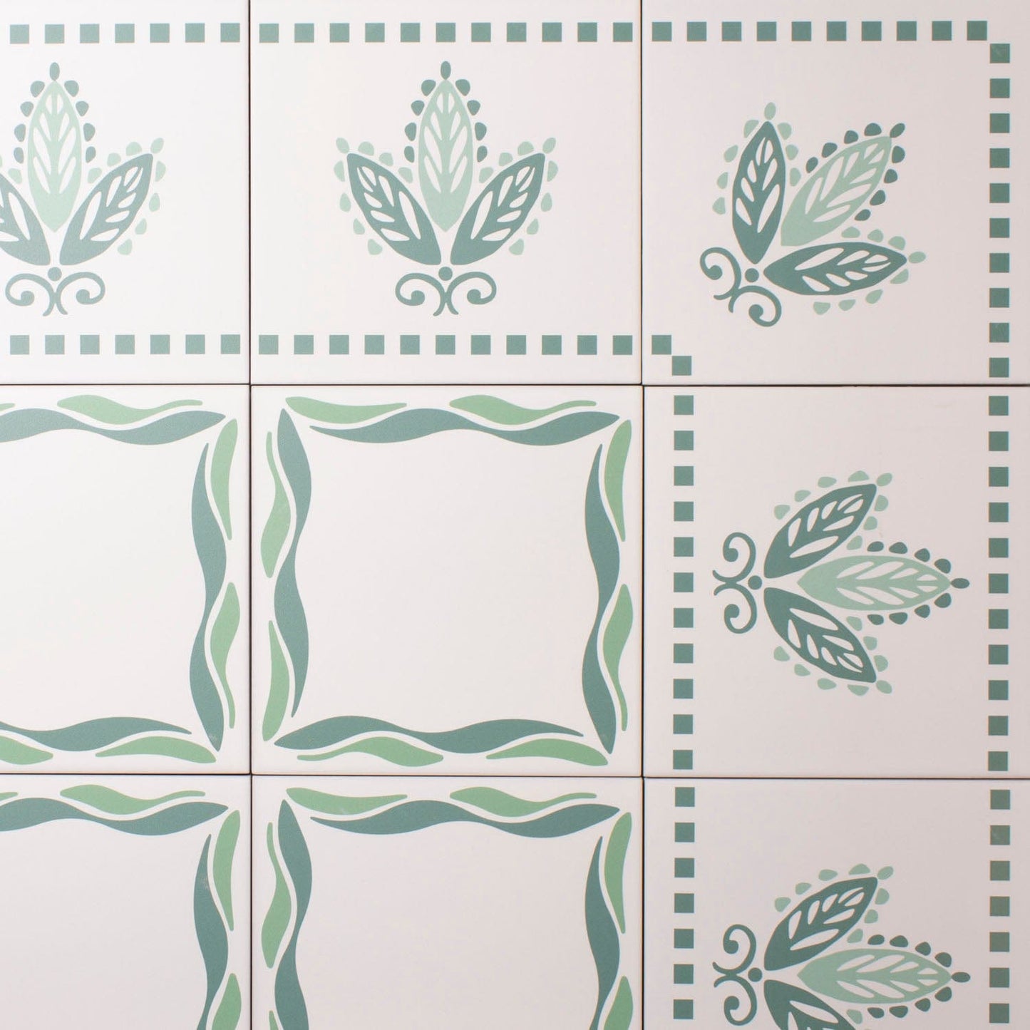 Green Urn Border Porcelain Tile