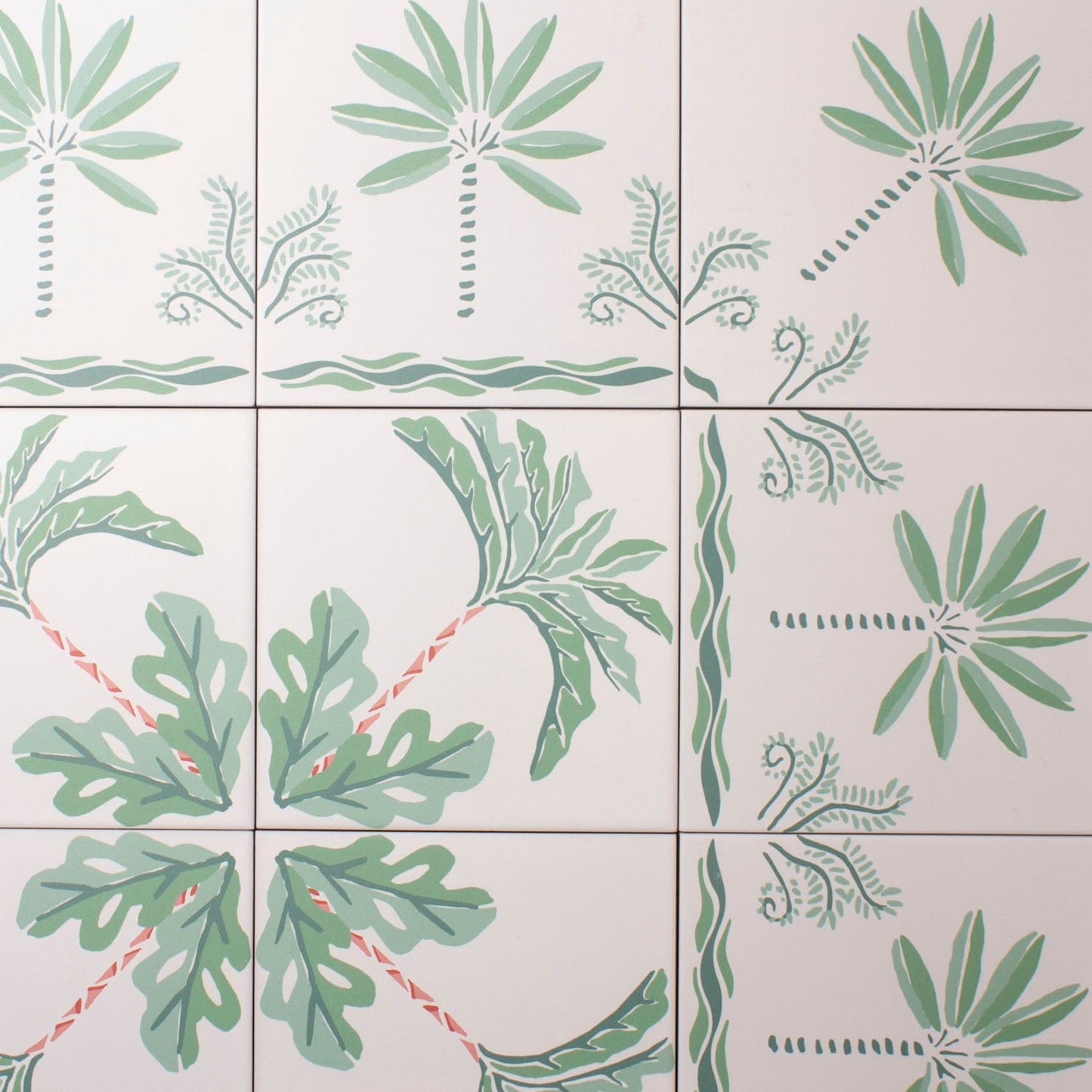 Green Palm Corner Porcelain Tile