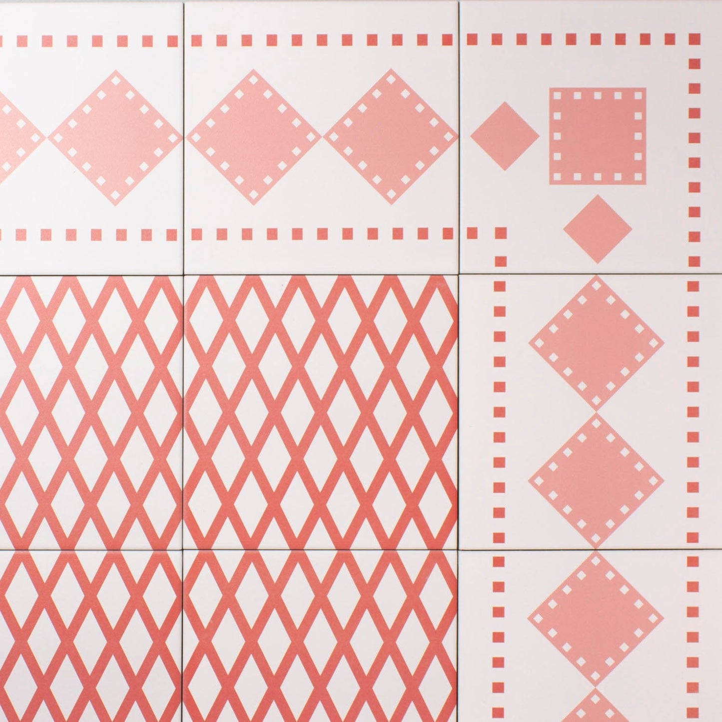 Pink Diamond Border Porcelain Tile