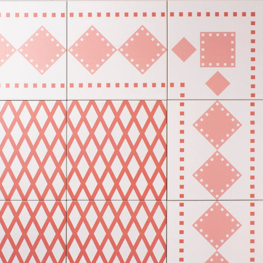 Pink Diamond Corner Porcelain Tile